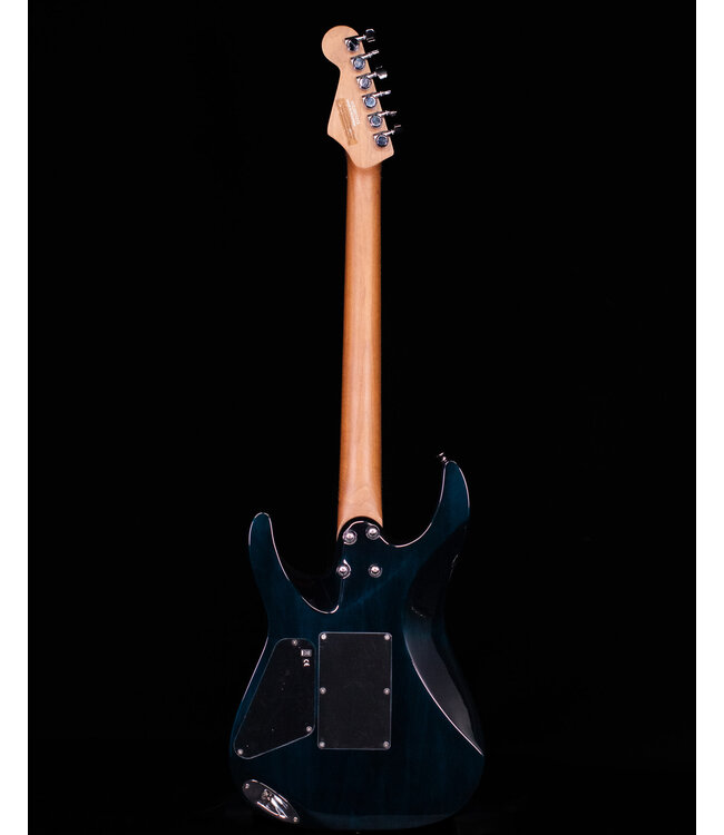 Charvel Pro-Mod Plus Dinky DK24 HSS 2PT EB QM, Ebony FB, Blue Curaçao