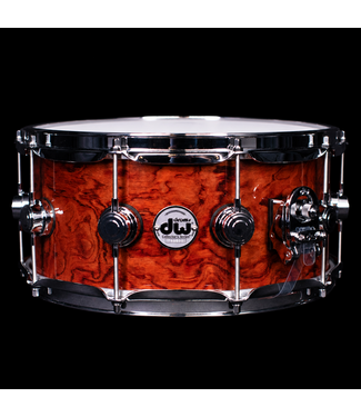 Drum Workshop DW 14" x 6.5" Exotic Maple Snare Drum, Natural Lacquer over Bubinga Pommele, Chrome Hardware
