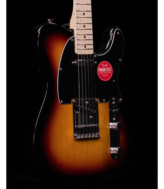 Squier Affinity Series Telecaster, Maple FB, Black Pickguard, 3-Color Sunburst