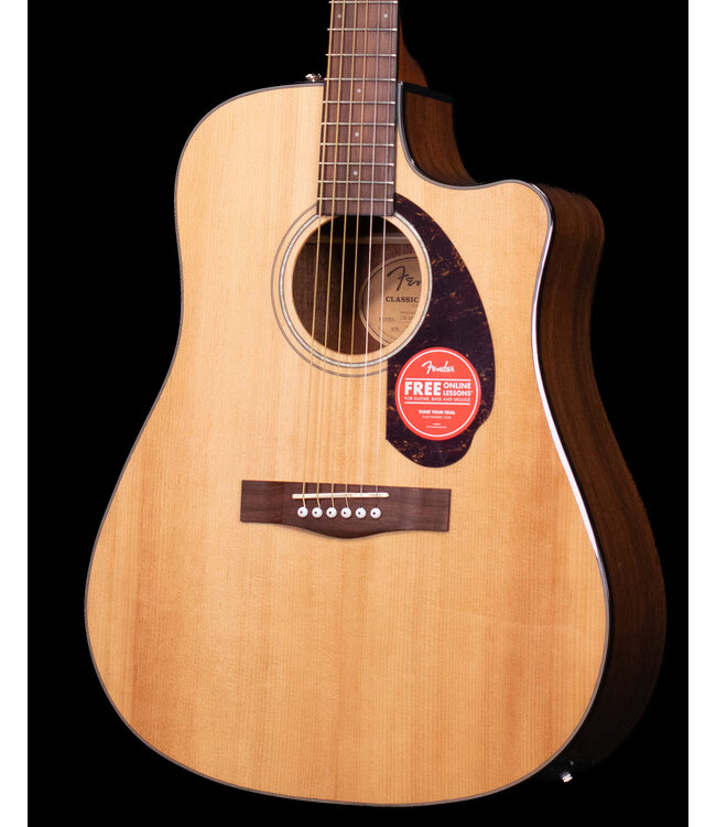 Fender CD-140SCE Dreadnought, Walnut FB, Natural with Case
