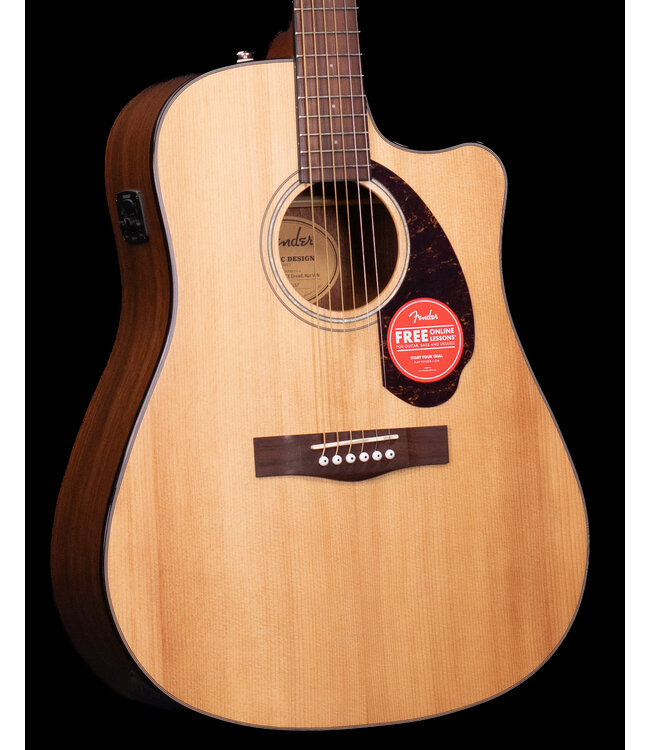 Fender CD-140SCE Dreadnought, Walnut FB, Natural with Case