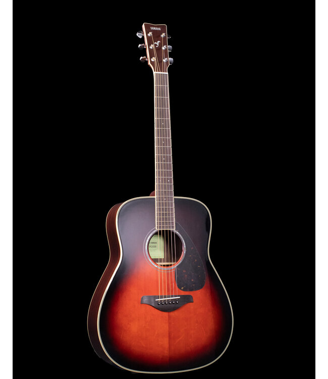 Yamaha FG830 Solid Top Acoustic, Rosewood Back and Sides, Tobacco Brown Sunburst