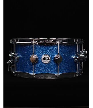 Drum Workshop DW 14" x 6.5" Collector's Series Maple Snare Drum, Blue Glass, Chrome Hardware