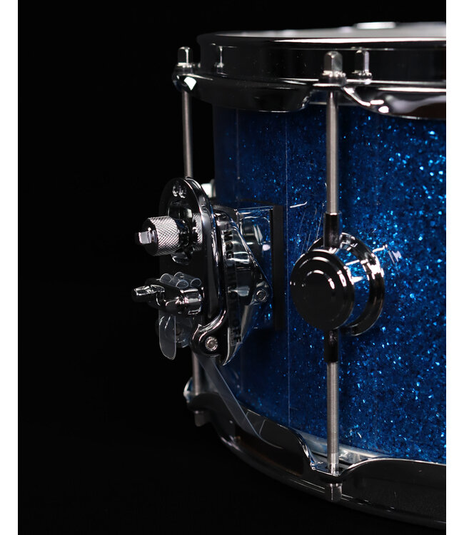 DW 14" x 6.5" Collector's Series Maple Snare Drum, Blue Glass, Chrome Hardware
