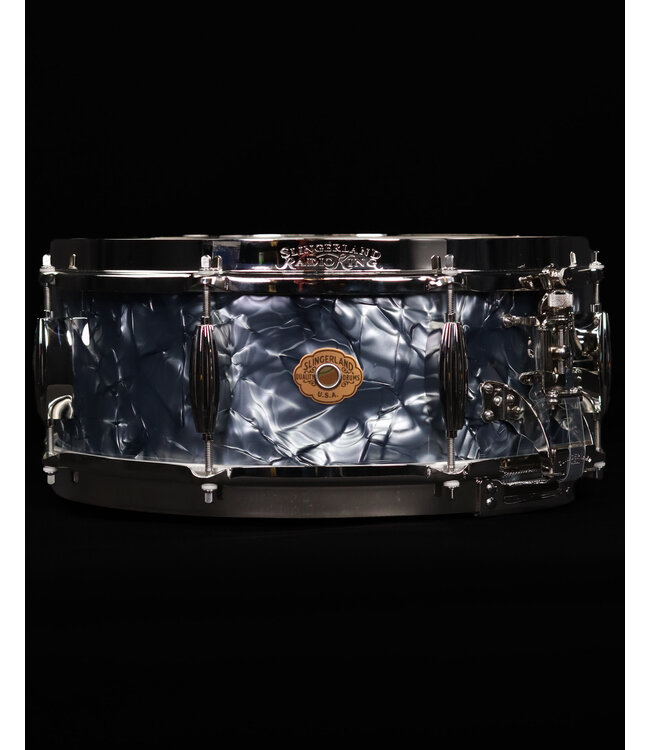 Slingerland 14" x 5.5" Radio King Solid Maple Snare Drum, Black Diamond Pearl