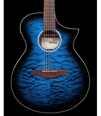 Ibanez Ibanez AEWC16QA A/E Acoustic Guitar, Trans Blue Burst