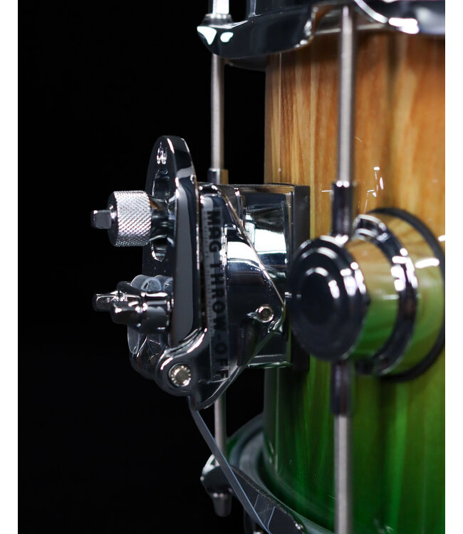 DW 14" x 6.5" Collector Series Maple Snare Drum, Natural to Emerald Fade over Olive Ash Burl