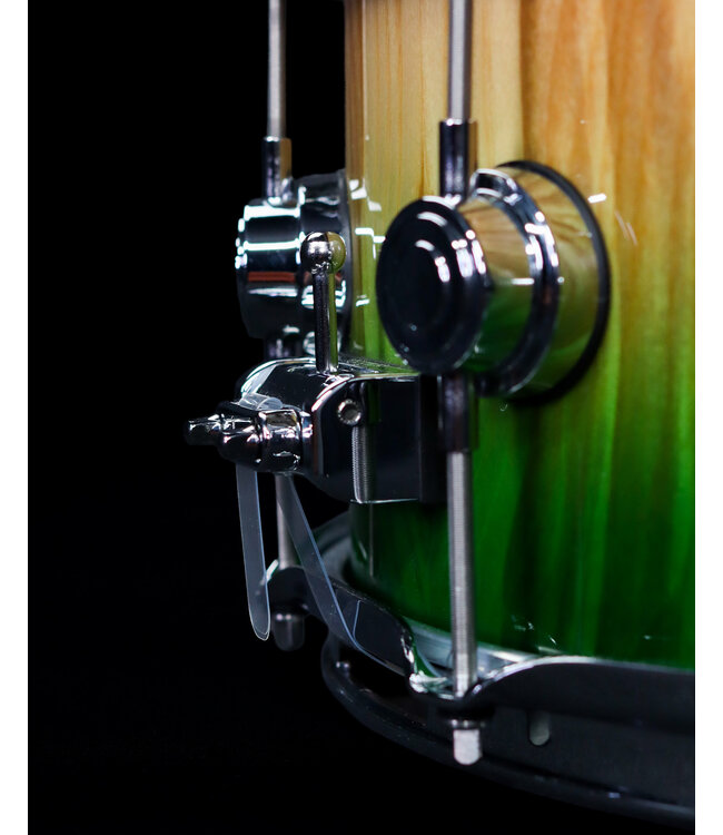 DW 14" x 6.5" Collector Series Maple Snare Drum, Natural to Emerald Fade over Olive Ash Burl