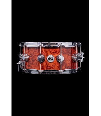 Drum Workshop DW 14" x 6.5" Exotic Maple Snare Drum, Natural Lacquer over Bubinga Pommele, Chrome Hardware