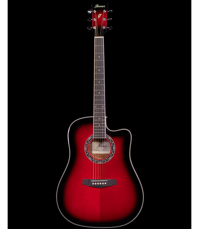 Ibanez PF28ECE Acoustic Electric, Transparent Red Sunburst Gloss