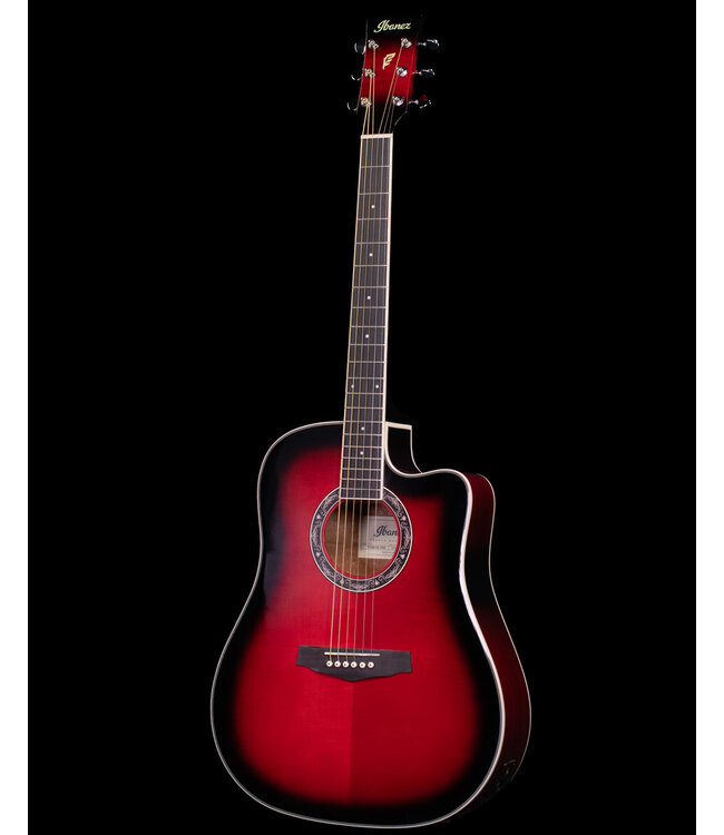 Ibanez PF28ECE Acoustic Electric, Transparent Red Sunburst Gloss