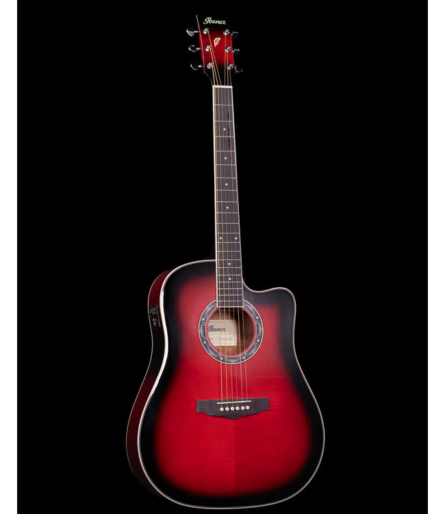 Ibanez PF28ECE Acoustic Electric, Transparent Red Sunburst Gloss