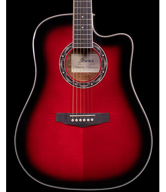 Ibanez Ibanez PF28ECE Acoustic Electric, Transparent Red Sunburst Gloss