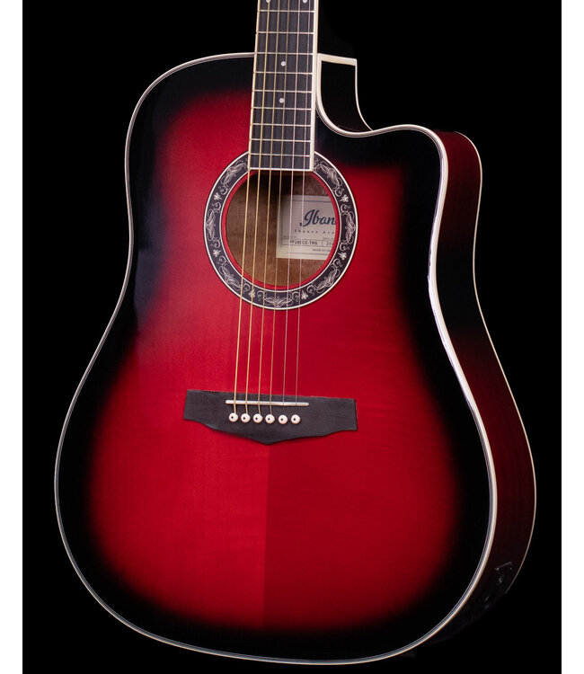 Ibanez PF28ECE Acoustic Electric, Transparent Red Sunburst Gloss