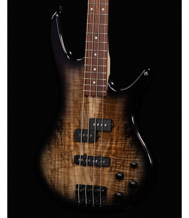 Ibanez GSR200SM 4-String Bass, Spalted Natural Grey Burst