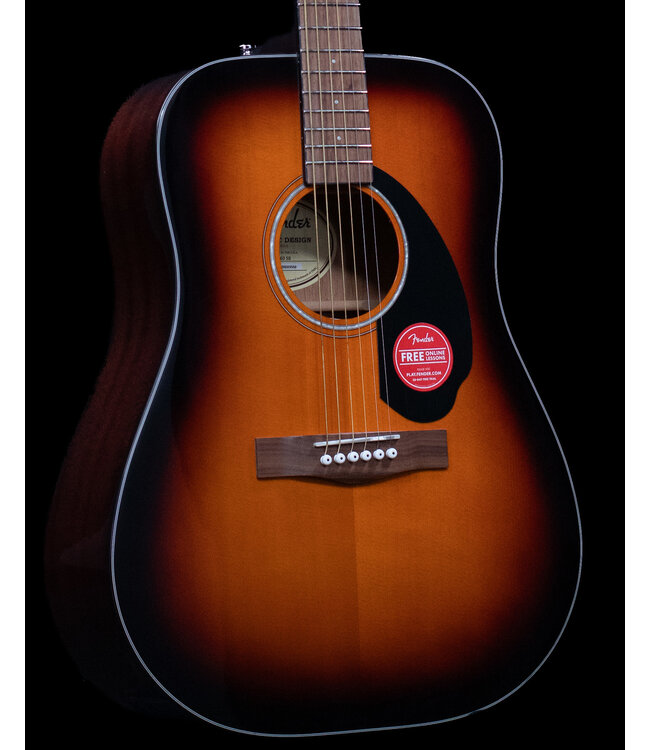 Fender CD-60 Dreadnought V3 with Case, Walnut FB, Sunburst