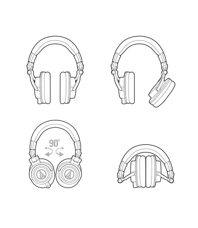 Audio Technica ATH-M50xWH Professional Monitor Headphones, White