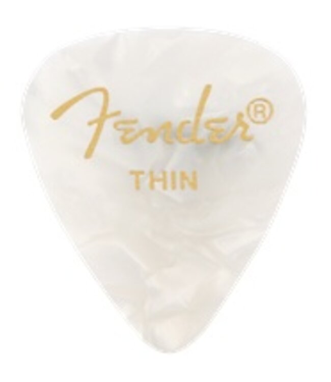 Fender White Moto Thin Picks, 12-pack
