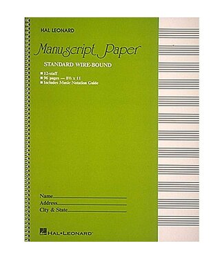 Hal Leonard Standard Wirebound Manuscript Paper (Green Cover)