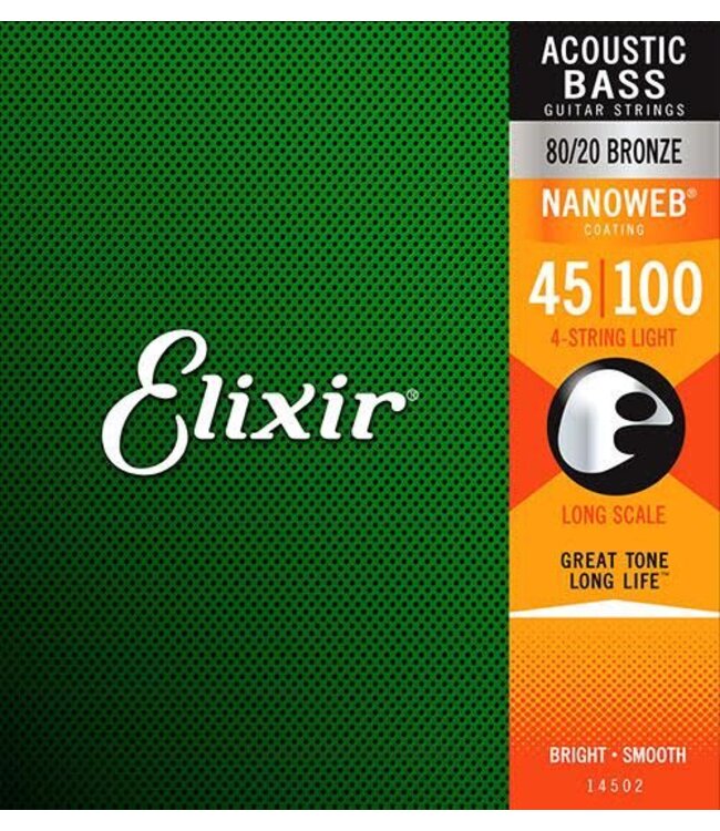 Elixir Nanoweb Acoustic Bass 80/20 Bronze, Light 45-100