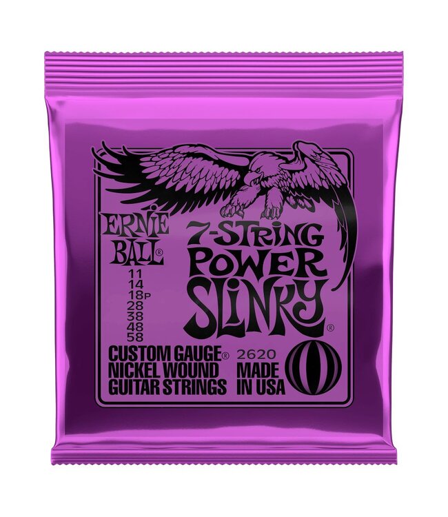 Ernie Ball 2620 Power Slinky 7-String Electric String Set, 11-58
