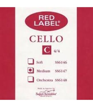 Super Sensitive Super-Sensitive Red Label Single 4/4 C Cello String