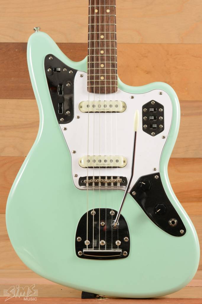 squier vintage modified jaguar rosewood fingerboard surf green