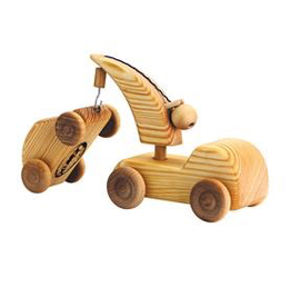 Debresk Debresk wooden toy - small crane lorry & mini car