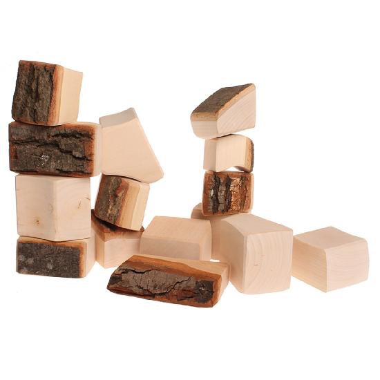 Grimm's Blocks Large With Bark, Natural 15 Pcs. (in Net Bag)