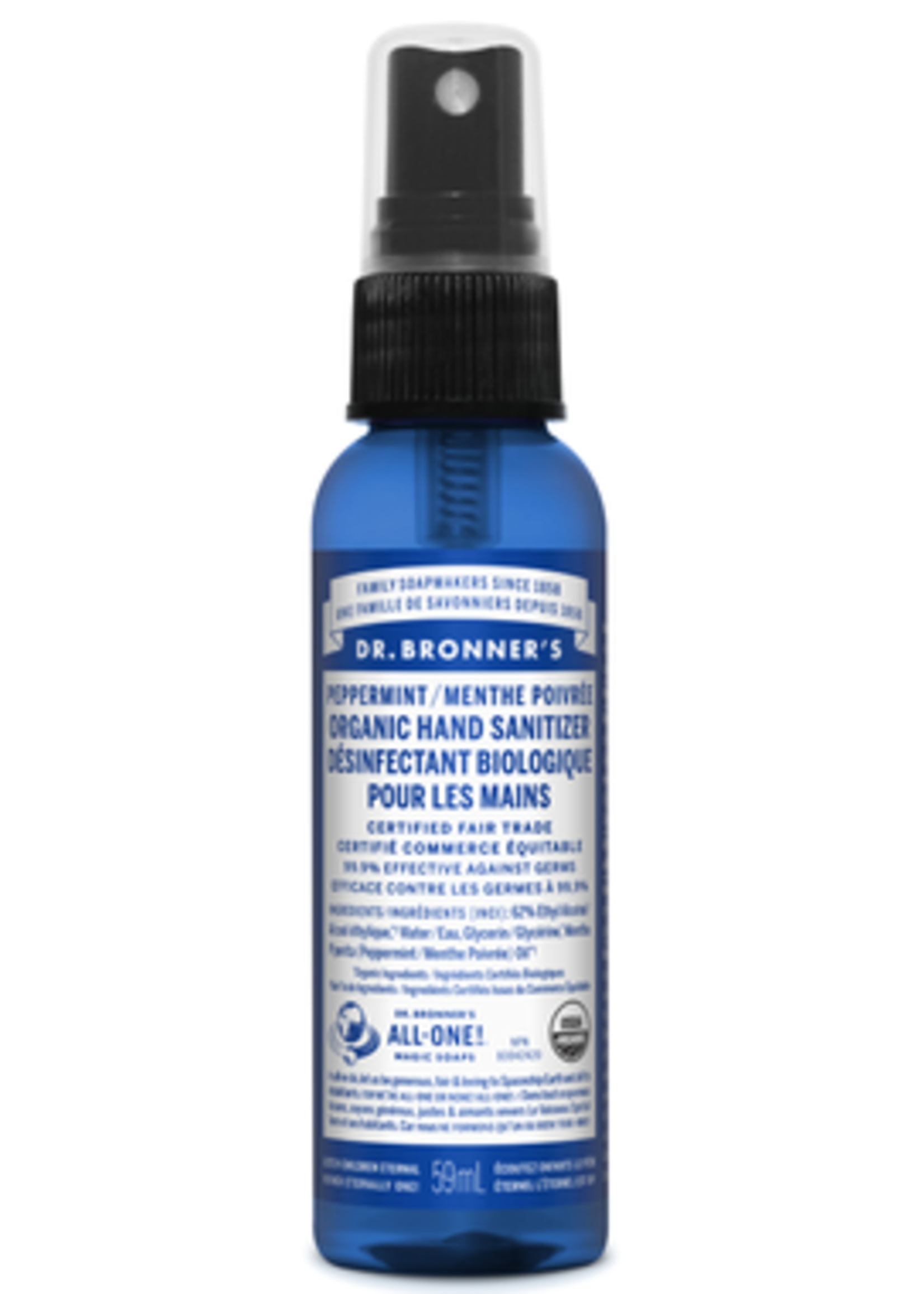 Dr. Bronner's Dr. Bronner’s Peppermint hand sanitizer 59ml