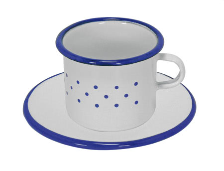 Gluckskafer Enamel Cup & Saucer 6cm