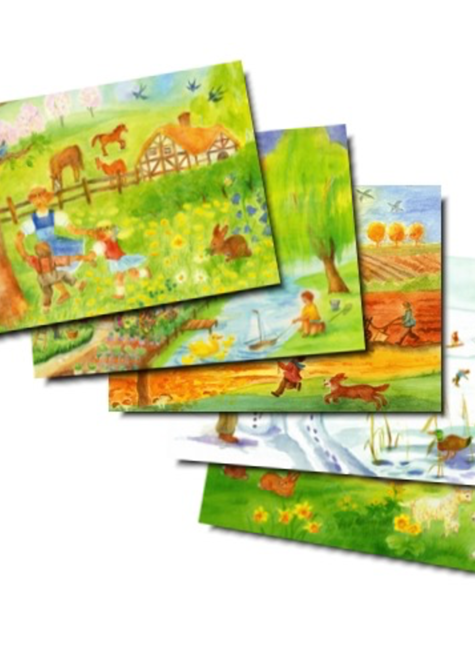 Wynstones Press Postcard set of 5 Through the Seasons by Dorothea Schmidt
