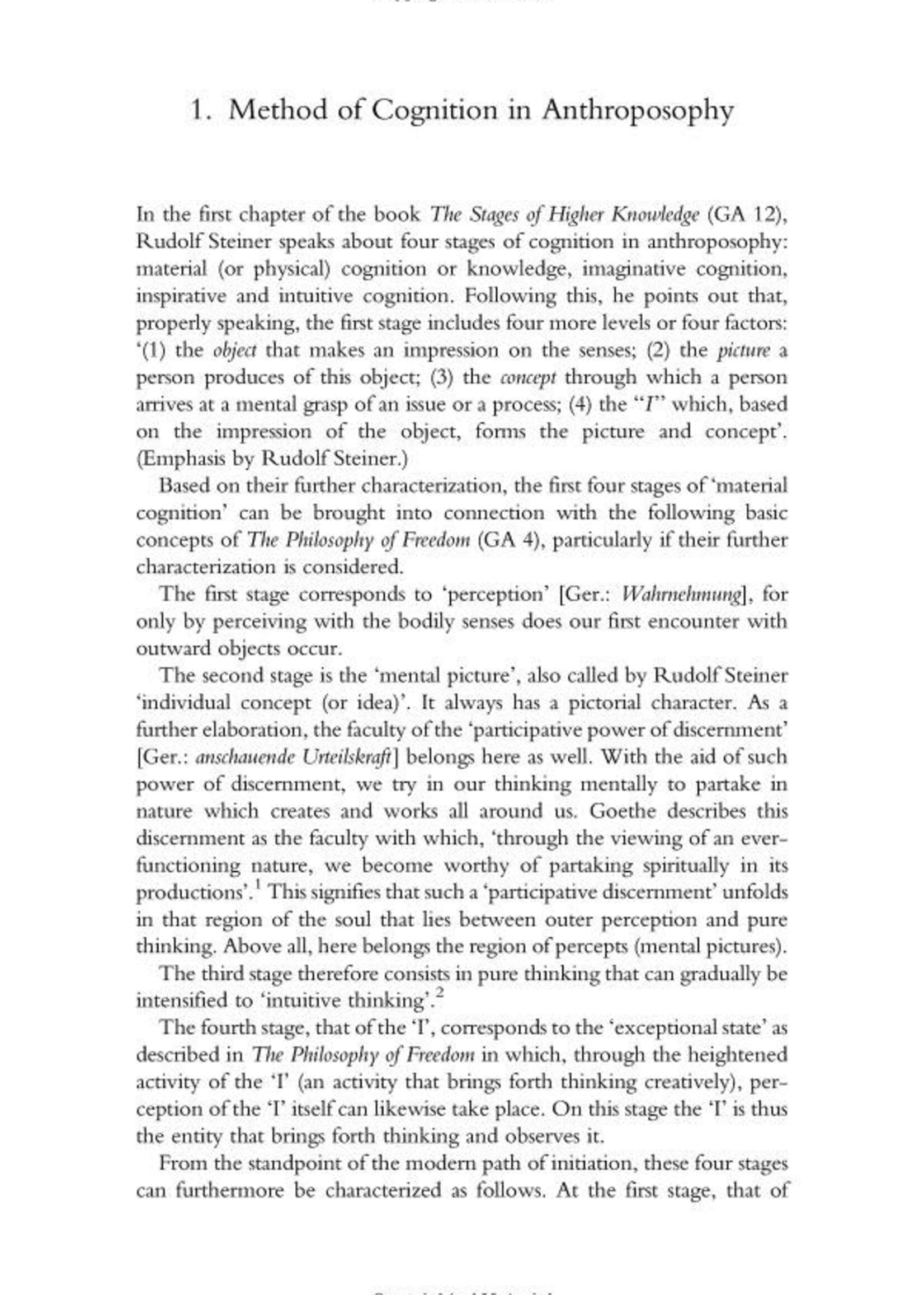 Temple Lodge Press Anthroposophy and the Philosophy of Freedom: Anthroposophy and Its Method of Cognition