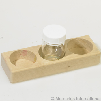 Mercurius Wooden holder for 3 glass paint jars 50ml