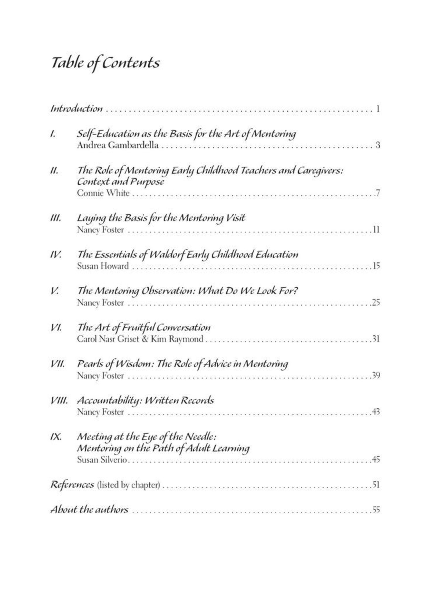 WECAN Press Mentoring in Waldorf Early Childhood Education - The Gateways Series - Volume Four