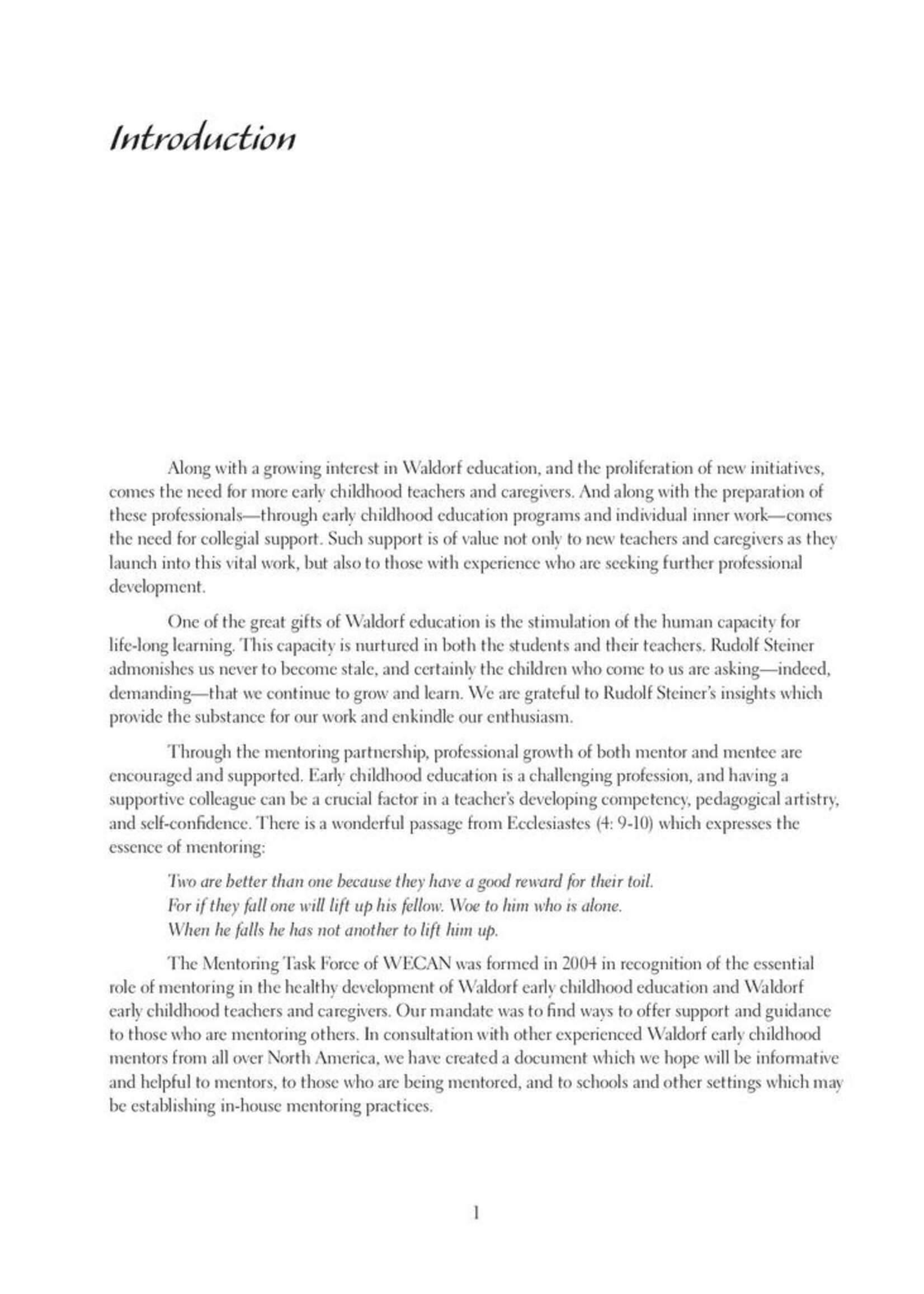 WECAN Press Mentoring in Waldorf Early Childhood Education - The Gateways Series - Volume Four