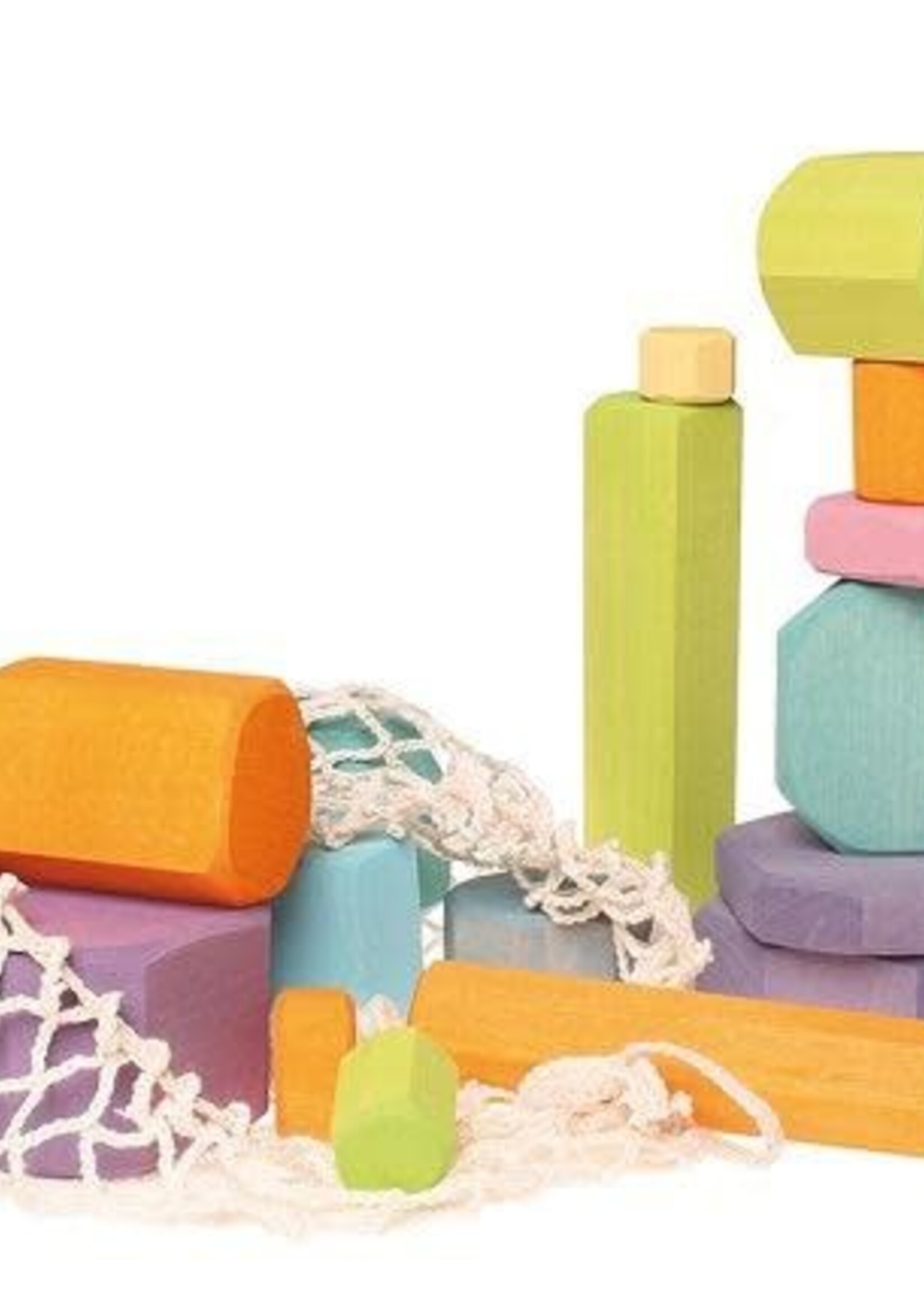 Grimm's Building blocks chunky pastel tree slices 16 pcs
