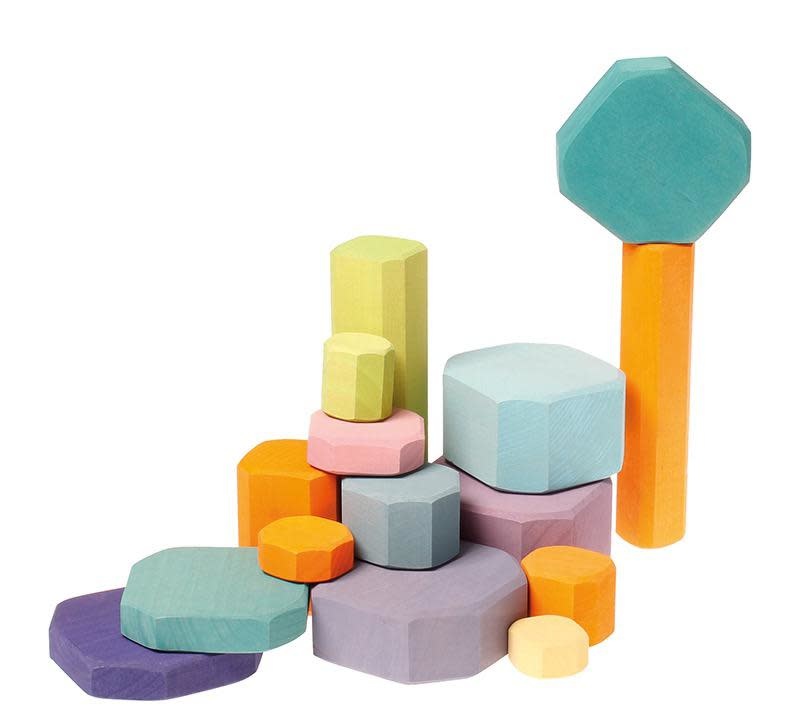 Grimm's Building blocks chunky pastel tree slices 16 pcs