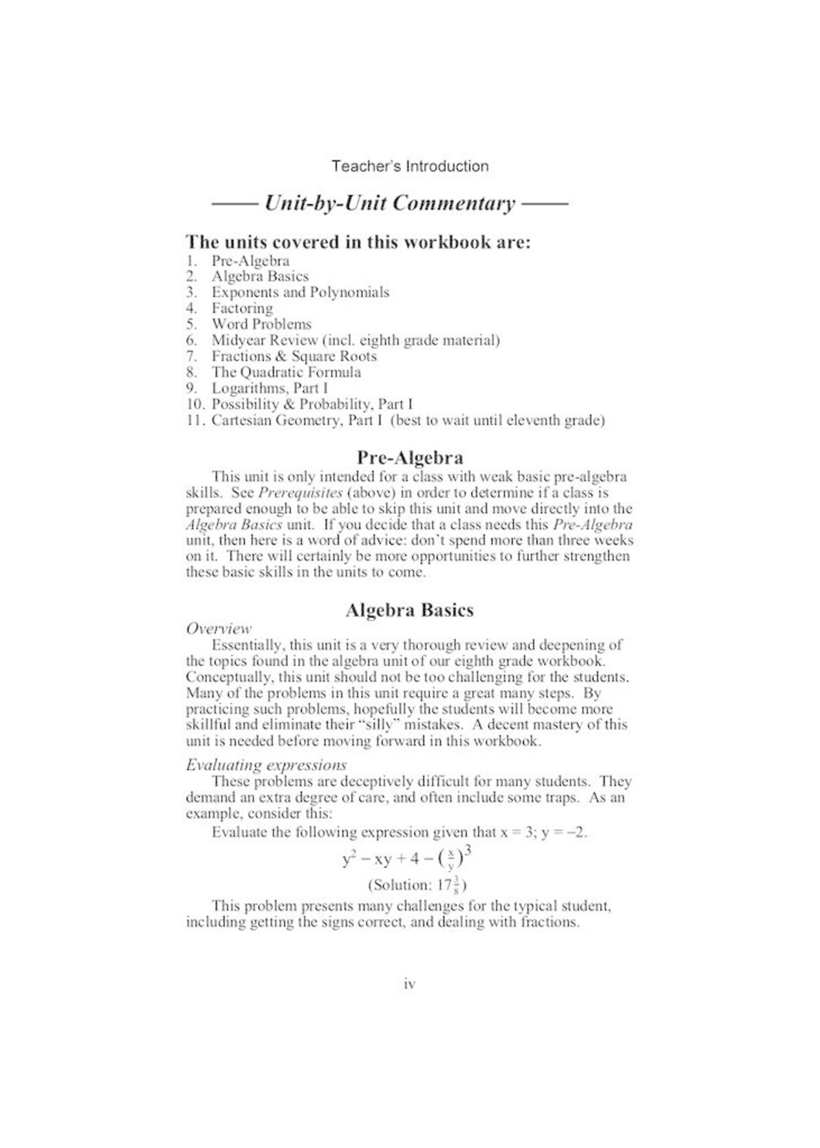 Jamie York Press Making Math Meaningful: A 9th Grade Workbook Teacher's Edition