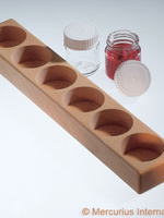 Mercurius Wooden holder for 6 glass paint jars with lid 50ml