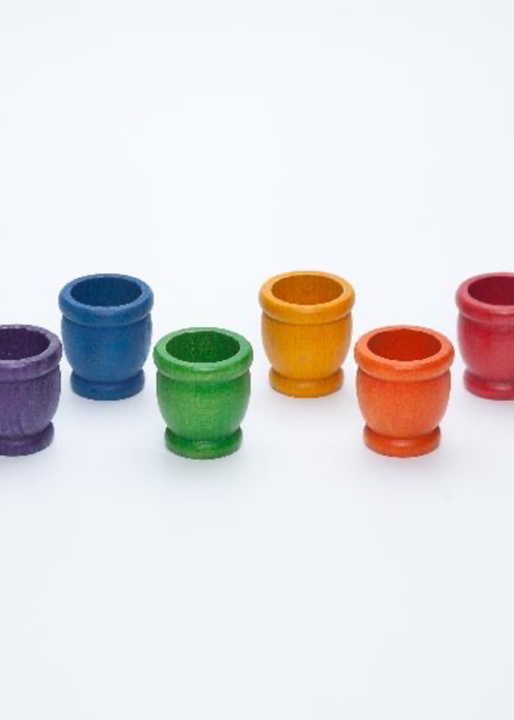 Grapat Wood Coloured Mates / Pots 6 pcs (6 colours)