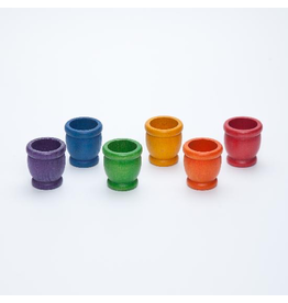 Grapat Wood Coloured Mates / Pots 6 pcs (6 colours)