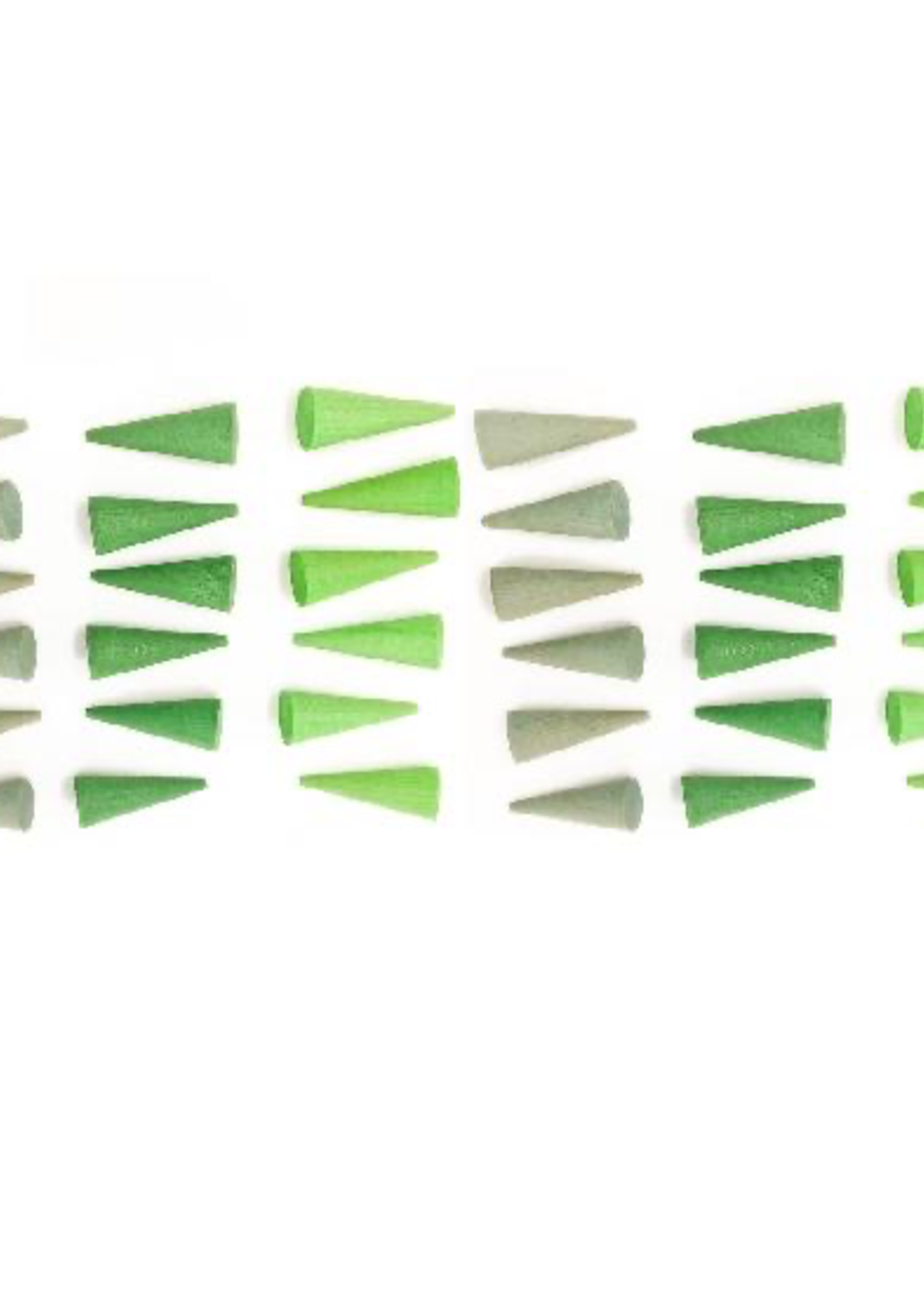 Grapat Wood Mandala Cones 36 pcs (Green)