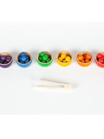 Grapat Wood Coloured and Marbles with Tongs