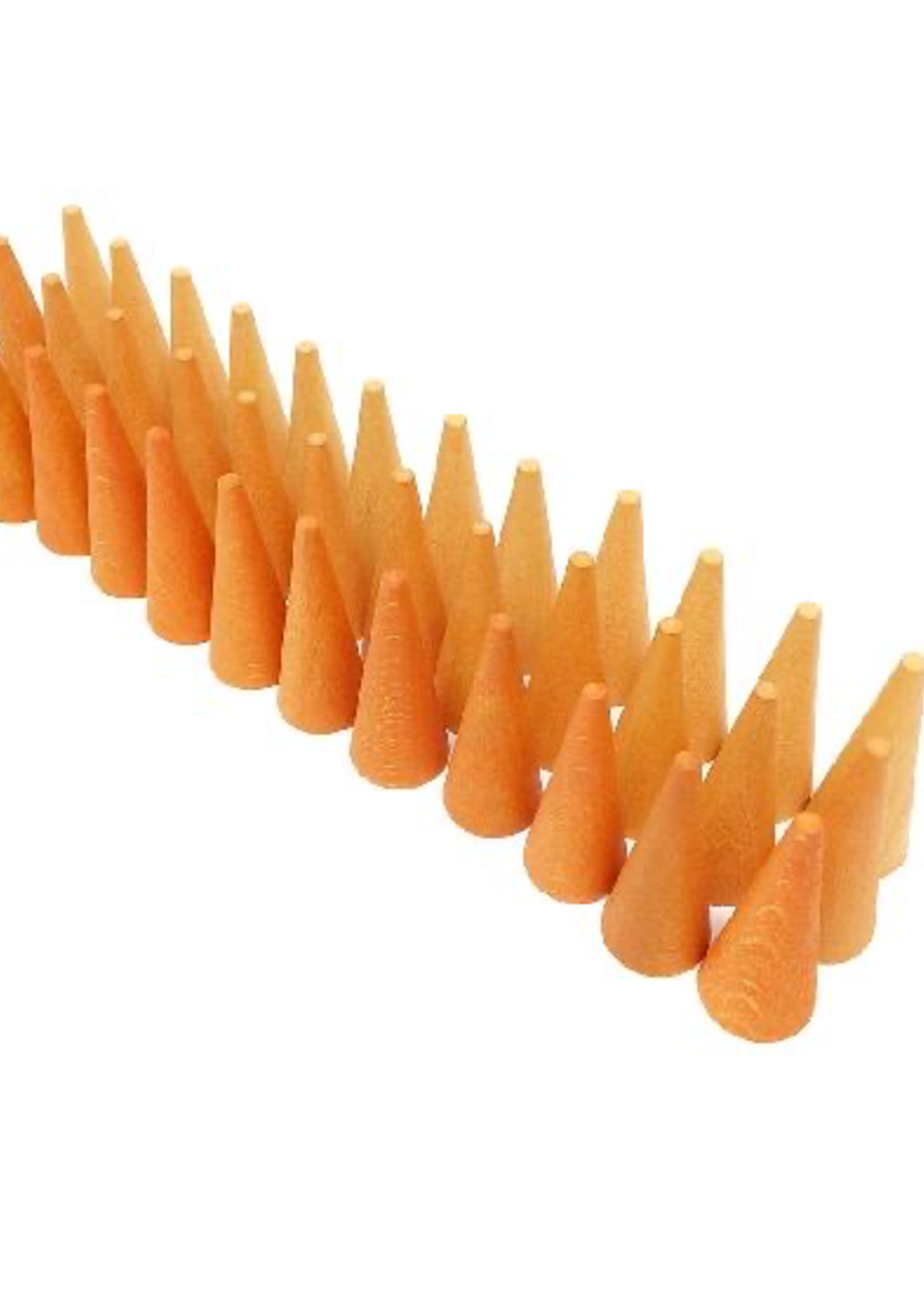 Grapat Wood Mandala Cones 36 pcs (Oranges)