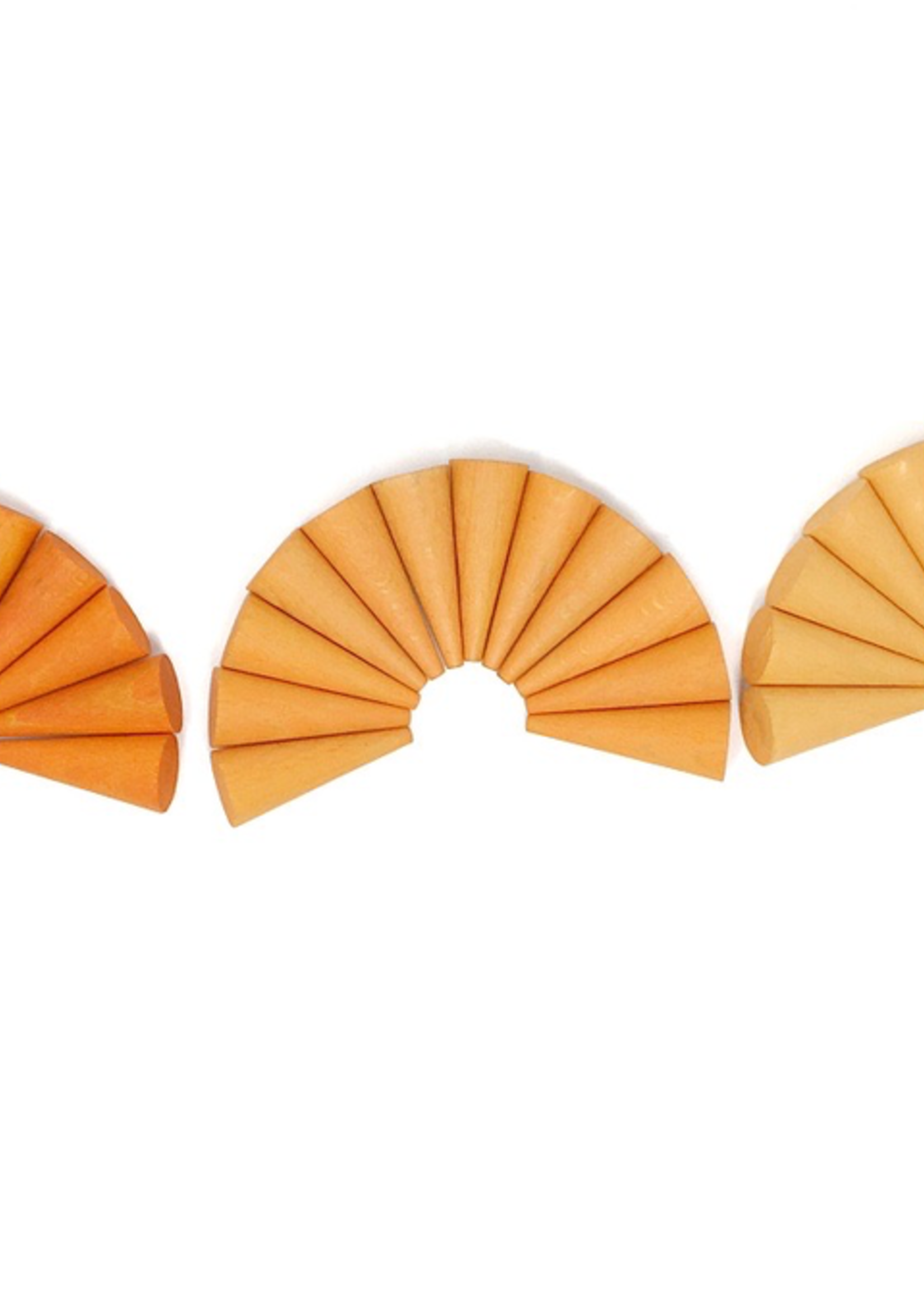 Grapat Wood Mandala Cones 36 pcs (Oranges)