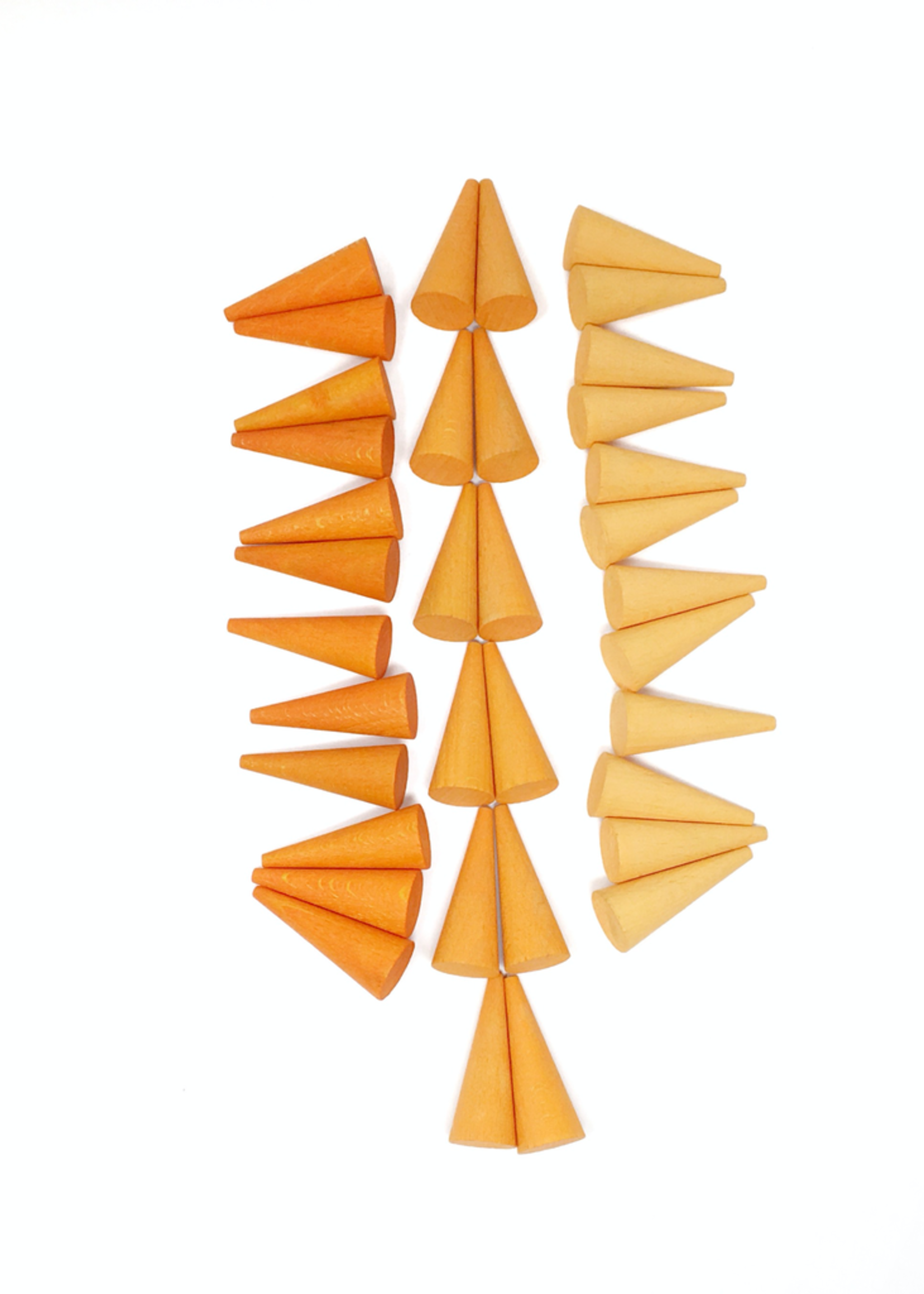 Grapat Wood Mandala Cones 36 pcs (Oranges)