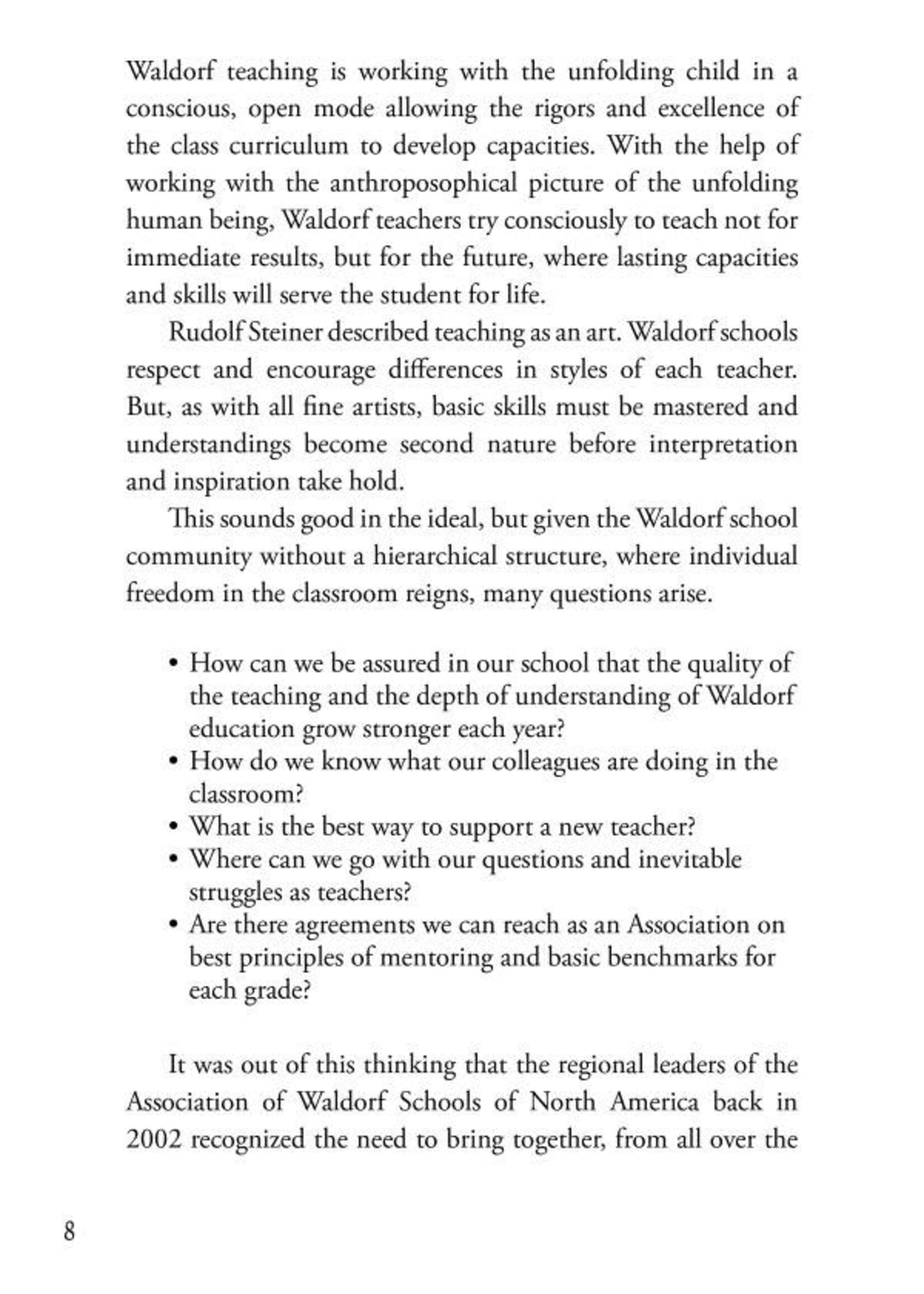 Waldorf Publications Working Together Mentoring for Eurythmy Teachers
