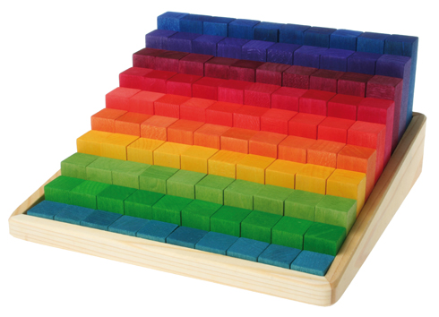 Grimm's Stepped Counting Blocks, 100 Pcs. 2 Cm Thick