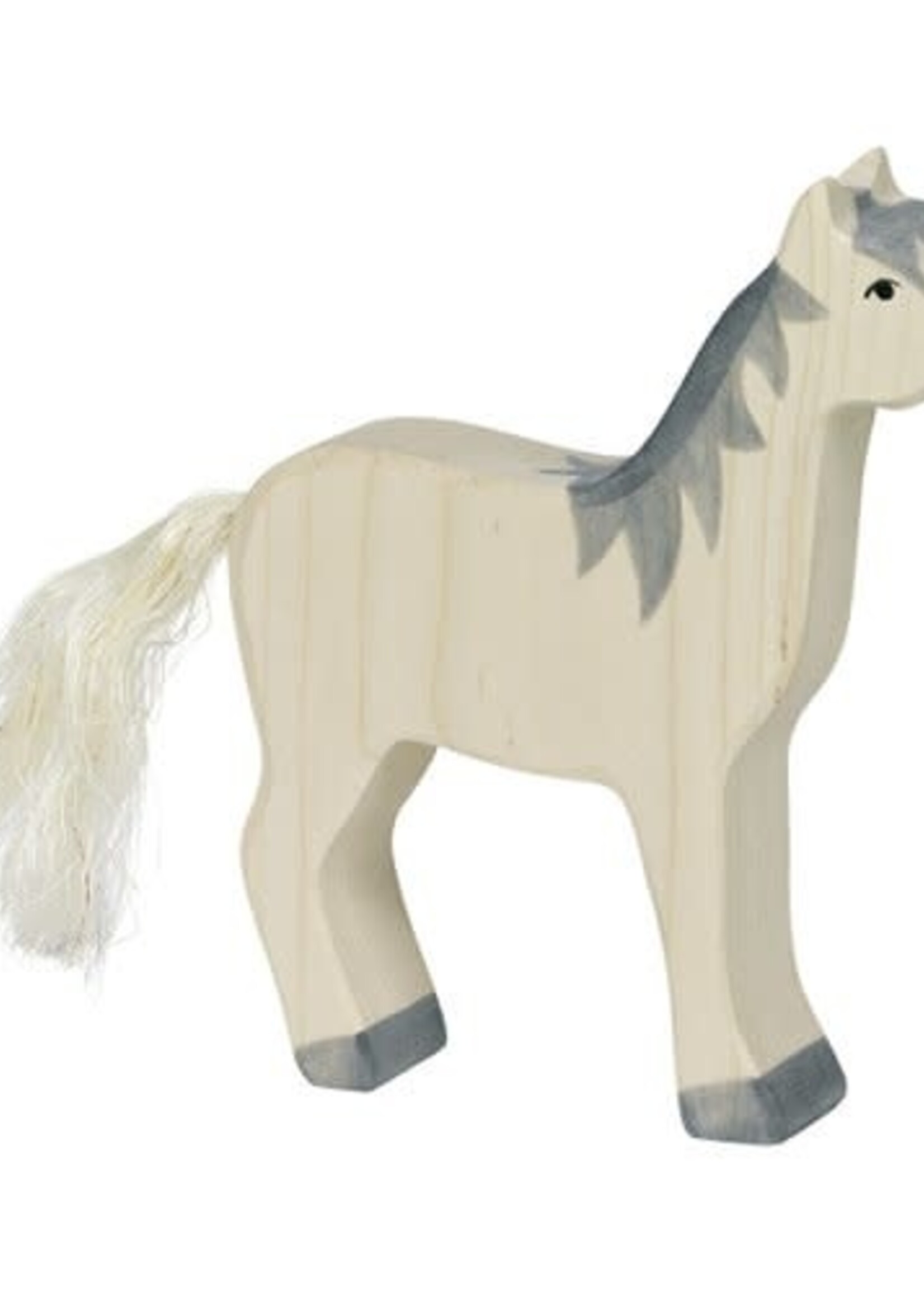 Holztiger Horse, head raised, grey mane